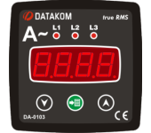 Цифровой амперметр (3 фазы) Datakom DA-0103 72x72
