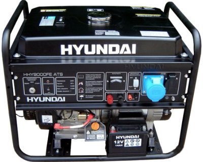 Бензиновый генератор Hyundai HHY 9000FE ATS + колёса (нов. HHY 9010FE ATS)