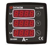 Цифровой амперметр (3 фазы-3 дисплея) Datakom DA-0303 72x72